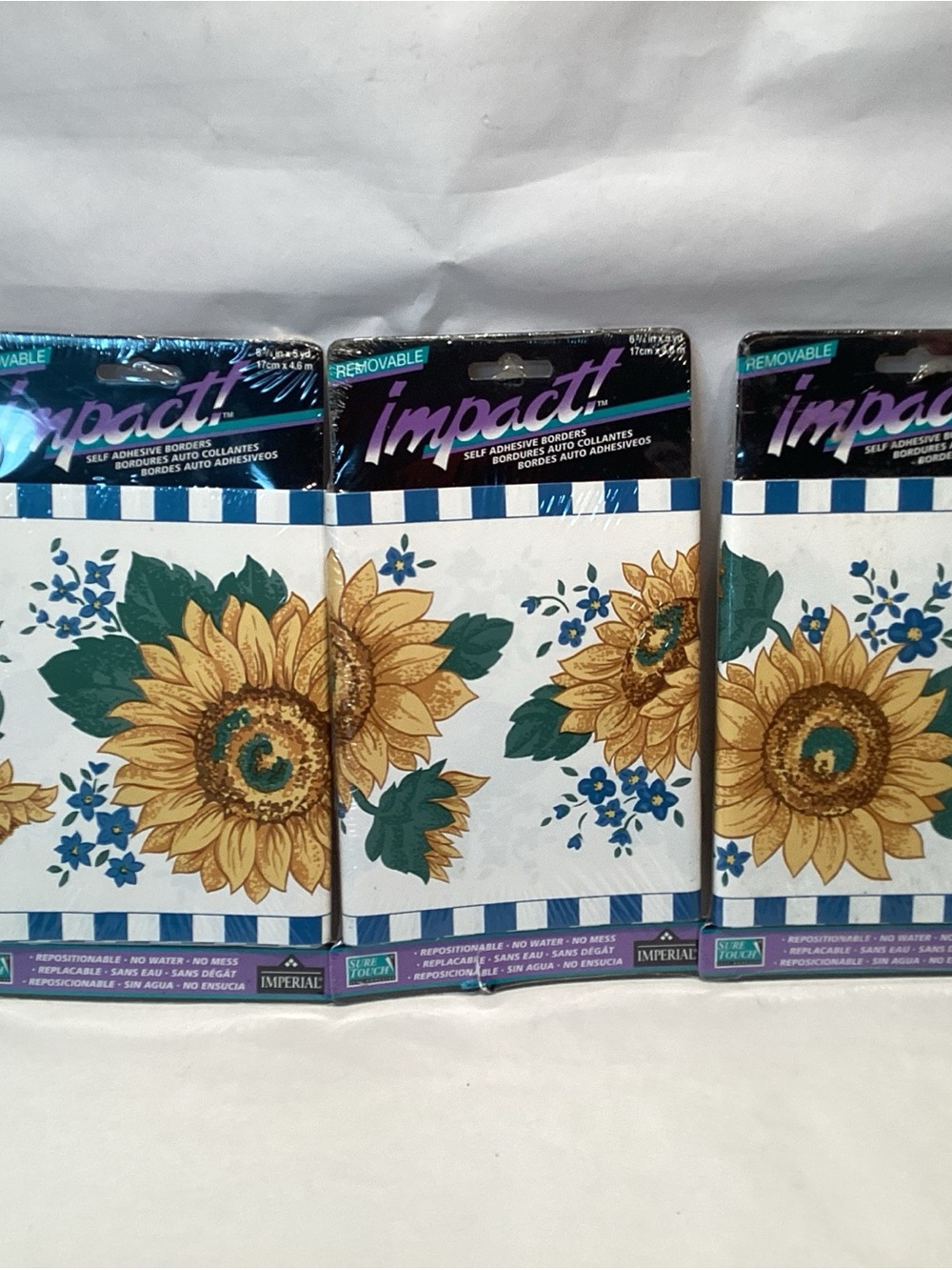 Impact Sunflower Border Self Adhesive Wallpaper Country Farm House 15 Yards
